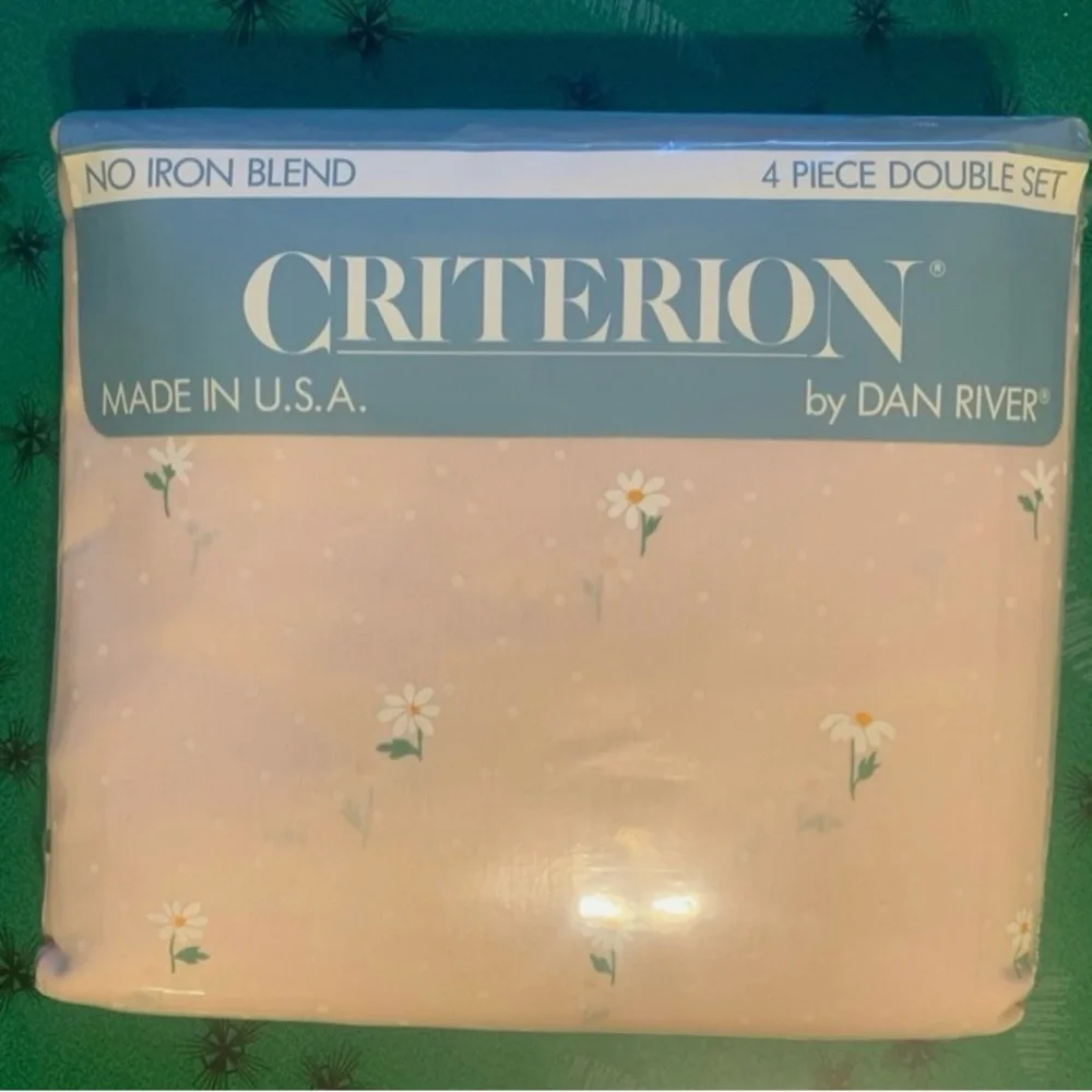 NOS Deadstock Vintage Criterion By Dan River 4 Piece Double Sheet Set Pink - Picture 2 of 3